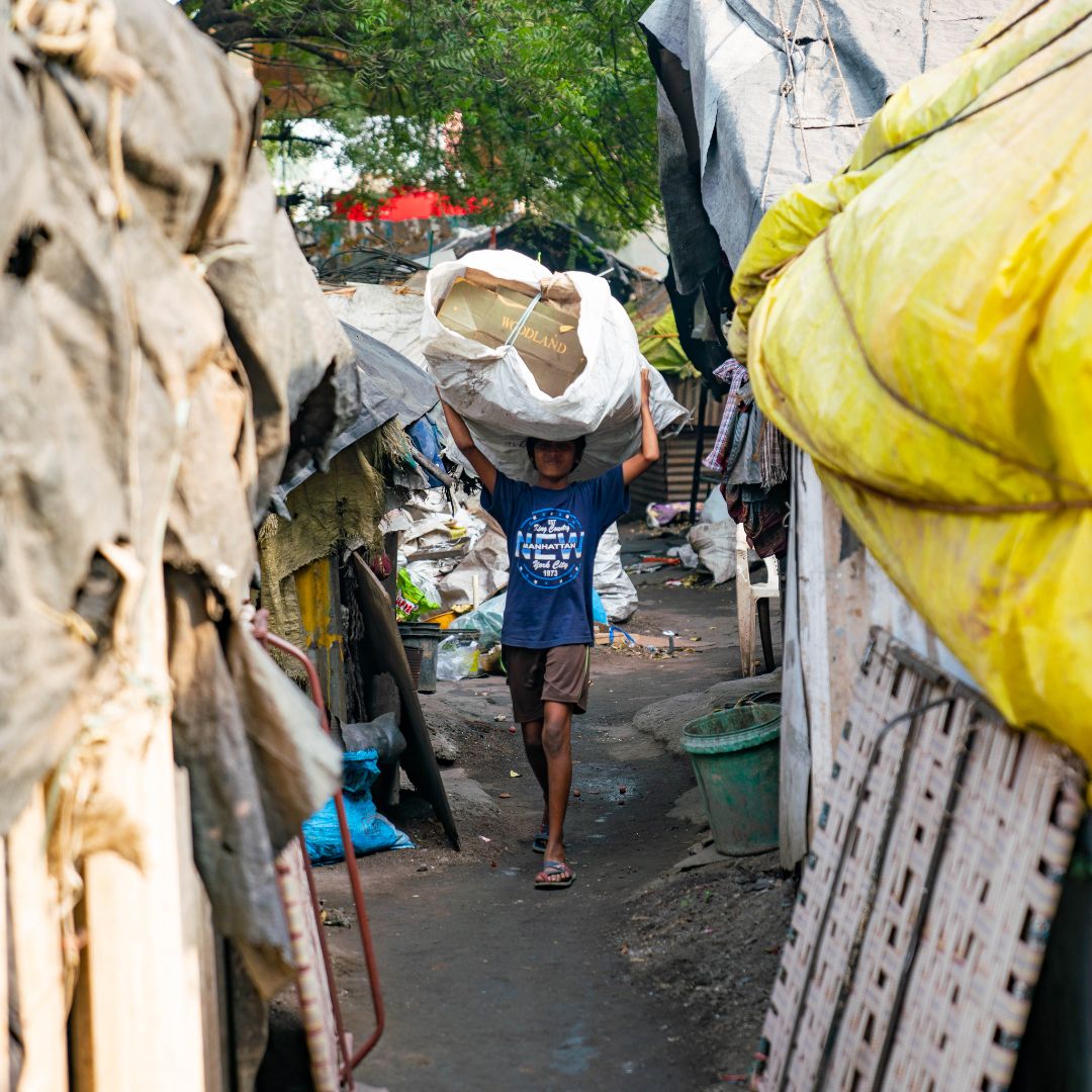 Lavoro minorile slum in India