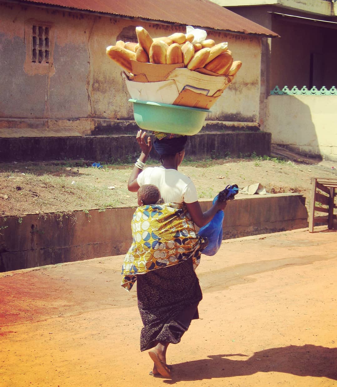 woman with bread