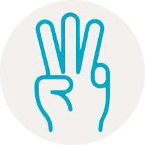 hand three