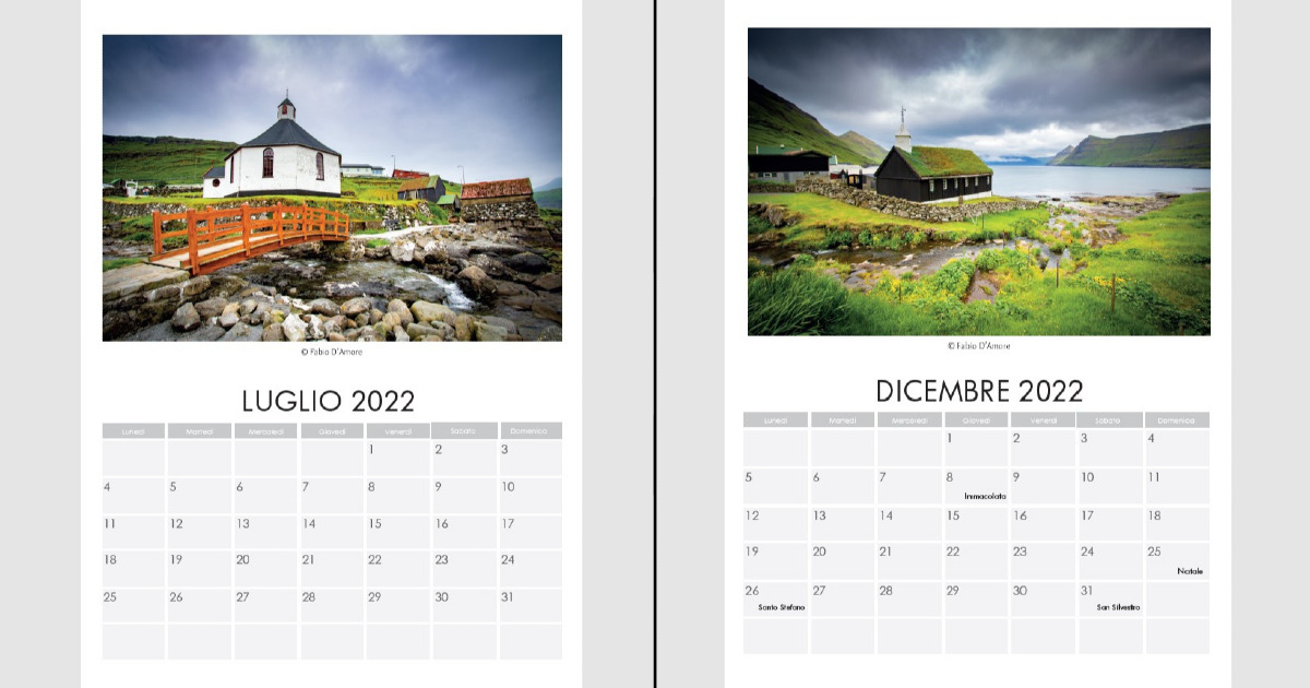 Calendari 2022 Isole Faroe e Puffin-Fabio D'Amore