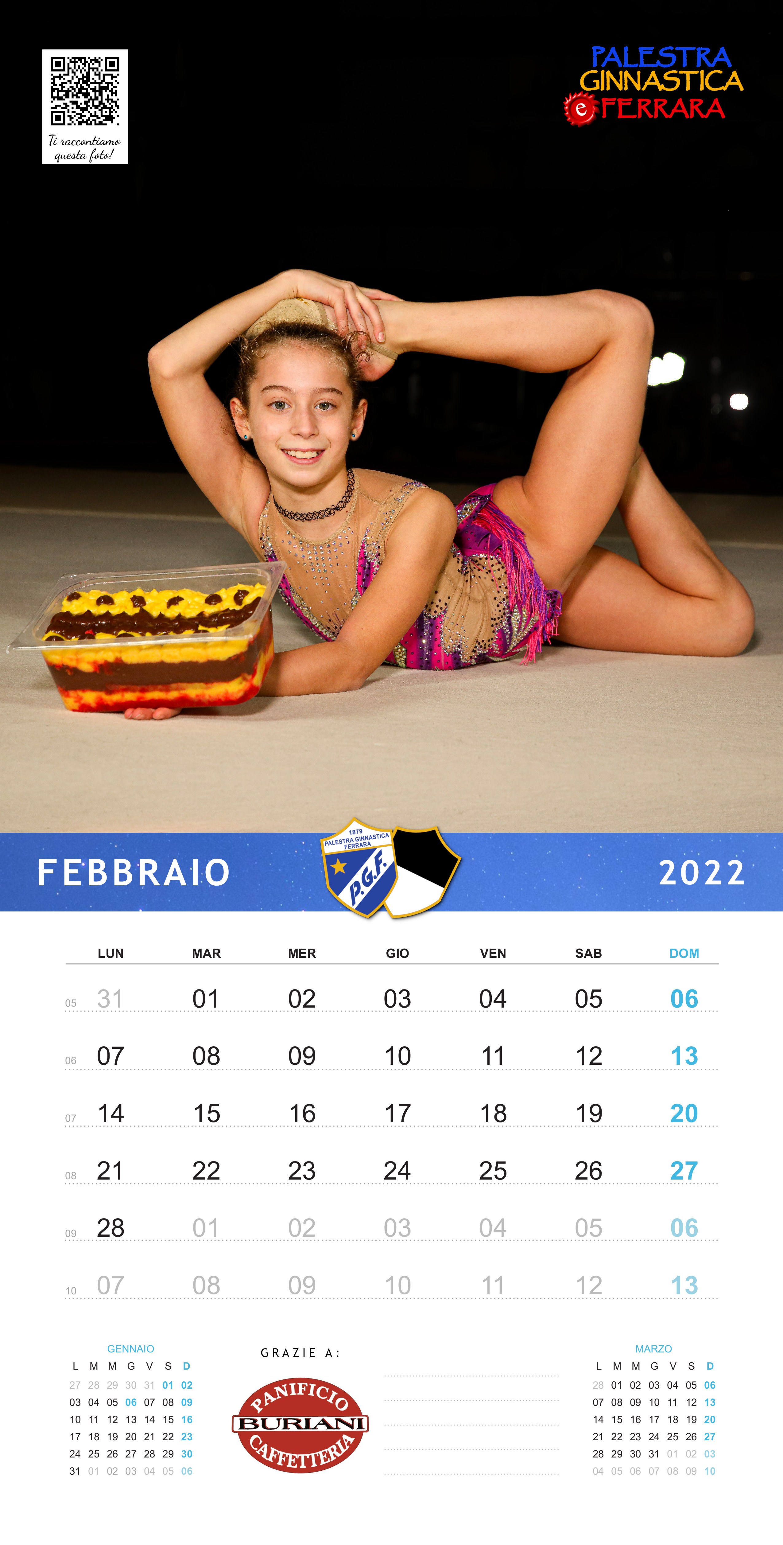 Calendario PGF 2022 per Telethon-Palestra Ginnastica Ferrara a.s.d.
