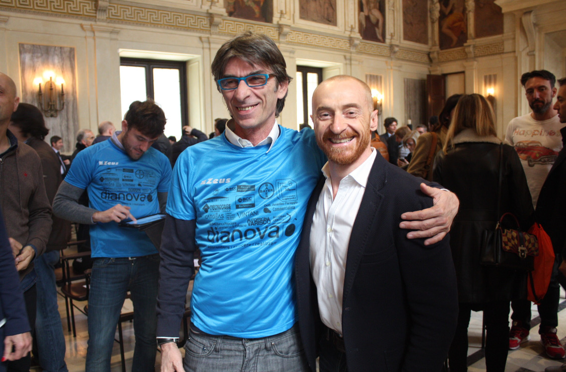 Insieme a Jury Chechi alla presentazione ufficiale della Milano Marathon