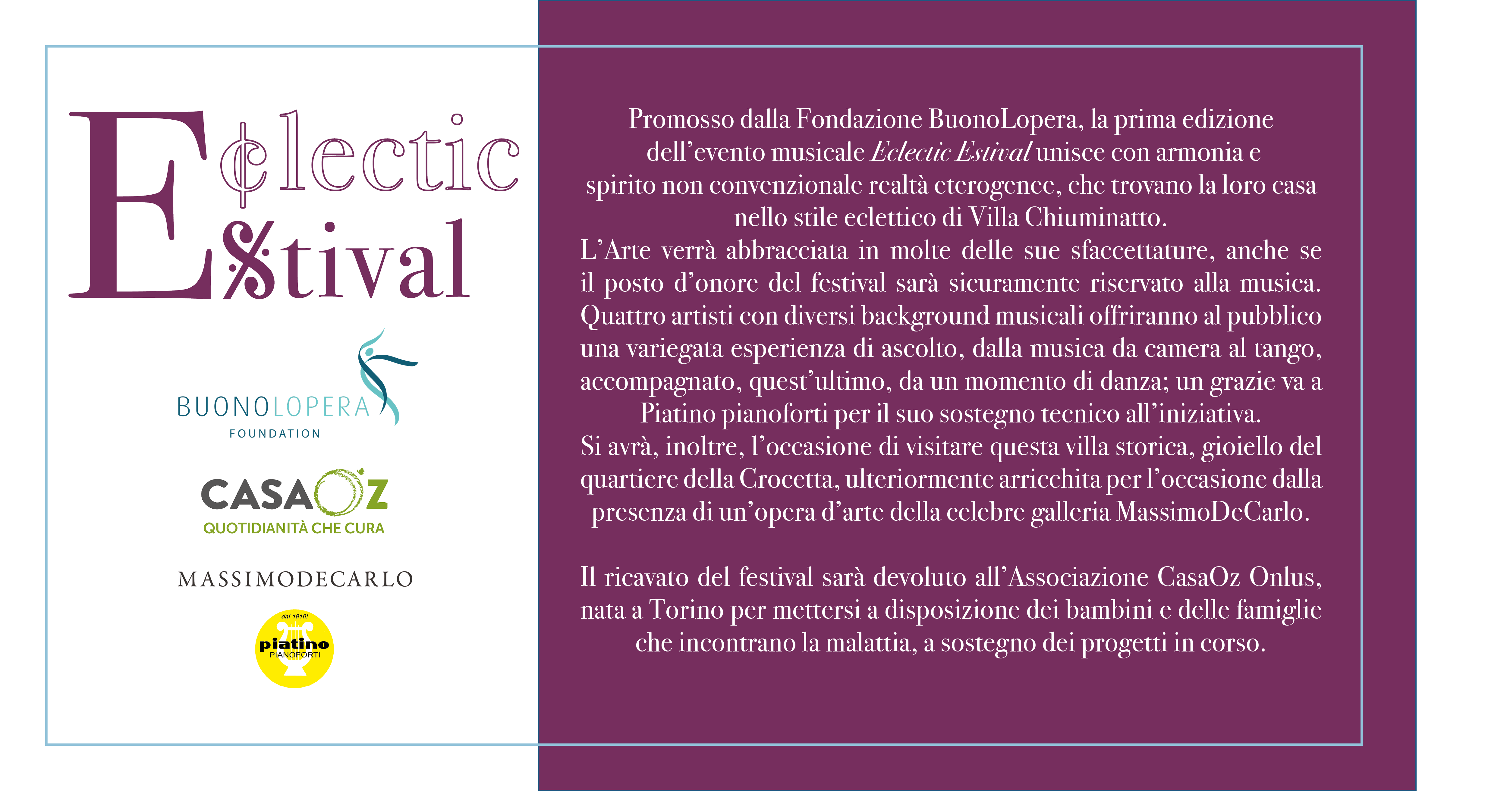 Eclectic Estival - I Edizione-Fondazione BuonoLopera