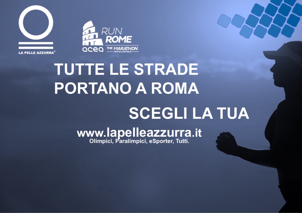 Colora di azzurro la Run Rome Marathon-LA PELLE AZZURRA
