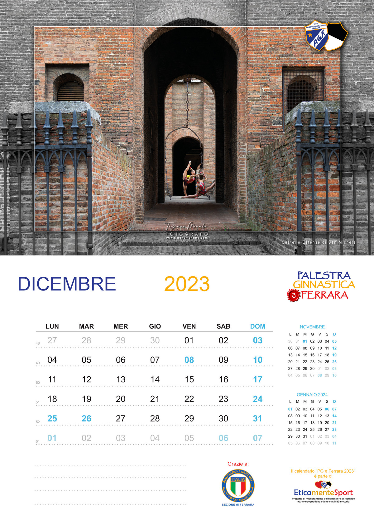 Calendario PG e Ferrara 2023-Palestra Ginnastica Ferrara a.s.d.